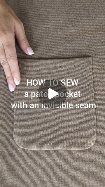 Couture, Invisible Seam Sewing, Sew On Pockets, Add Pockets To Jacket, Sewing Pockets Tutorial, How To Sew A Pocket, Sewing A Pocket, Patch Pocket Pattern, Cardigan Sewing Pattern