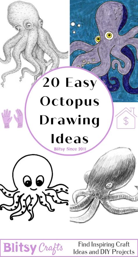 How To Paint Octopus, Drawing Ideas Octopus, Drawing Octopus Simple, How To Draw A Octopus Step By Step, Drawing An Octopus, How To Paint An Octopus, Drawings Of Octopus, Draw Octopus Easy, How To Draw An Octopus