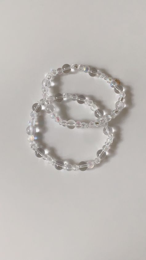 Fairy Bracelet Aesthetic, Fairy Beads Bracelet, Clear Bead Bracelet, Small Beaded Bracelets Aesthetic, Clear Beaded Bracelets, Aesthetic Bracelets Beads, Gelang Manik Aesthetic, Fairy Bracelet, Aesthetic Bracelets