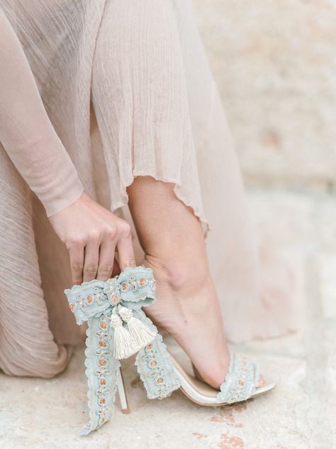 Intuitive Living, Blue Heels Wedding, Blue Bridal Shoes, Wedding Edit, Heels Aesthetic, Stone Architecture, Cinderella Shoes, Villa Wedding, Destination Wedding Inspiration