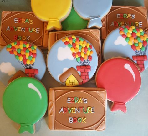 Up Theme Gift Ideas, Pixar Up Party Decorations, Up Cookies Pixar, Up Themed Party Pixar, Up Theme Desserts, Up Themed Desserts, Up Disney Gender Reveal, Up Theme Baby Shower Disney, Disney Up Birthday Cake