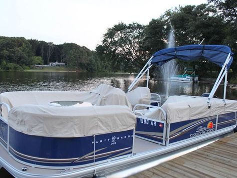 Pontoon Stuff Boat Covers Pontoon Boat Makeover, Pontoon Boat Makeover Diy, Diy Pontoon Boat, Boat Makeover, Diy Pontoon, Diy Boat Seats, Pontoon Seats, Pontoon Boat Covers, Boat Seat Covers