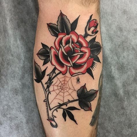 Neotraditional Rose, Purple Tattoos, Traditional Tattoo Inspiration, Traditional Tattoo Flowers, Rose Tattoos For Men, Torso Tattoos, Traditional Style Tattoo, Traditional Tattoo Sleeve, Small Flower Tattoos