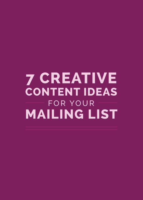 There are all kinds of posts out there on the importance of utilizing a mailing list. And there are even more posts out there with tips and strategies for growing your mailing list. But what happens once people opt-in to your newsletter? What kind of content will you be sharing with them i Creative Content Ideas, Editor Wallpaper, Email List Building, Creative Content, Email Marketing Strategy, Mail Marketing, Marketing Template, Blog Content, Email Design