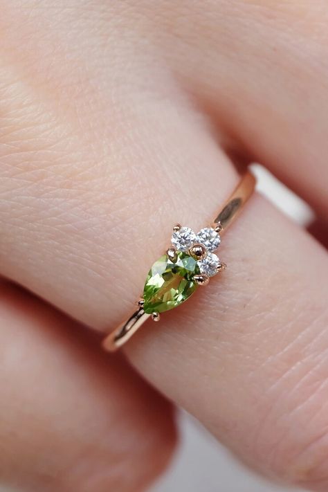 Peridot Ring Gold, Engagement Rings Simple, Gold Peridot Ring, Peridot Engagement Ring, Peridot Engagement Rings, Simple Engagement Rings, Peridot Ring, Rare Gemstones, Ring Dainty