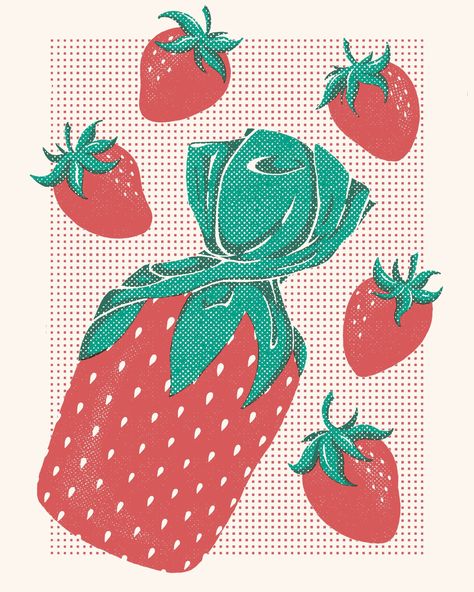 I have no idea where grandmas all over the world buy these BUT here is an homage to the surprisingly delicious candies. If you like kitschy/cute home décor then this will fit into any space, much like a strawberry candy fits into any purse of a woman above the age of 70. . 8"x10" ~ Semi-gloss finish ~ really cute <3 Cute Fruit Print, Candy Illustration Graphics, Kitsch Pattern, Grandma Candy, Vintage Fruit Prints, Grandma Drawing, Kitschy Aesthetic, Strawberry Prints, Aesthetic Candy