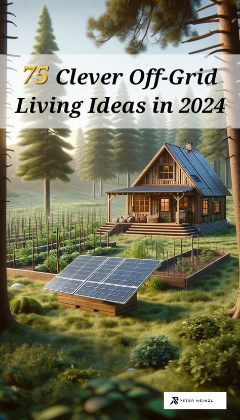 Dive into my comprehensive guide for off-grid living in 2024. Learn the secrets to a self-sufficient lifestyle with our expert tips on solar energy, permaculture, and eco-home designs. #sustainableliving #homeideas #simpleliving #offgridlifestyle Sustainable Off Grid Home, Off The Grid Power Ideas, Self Sustaining Home Off Grid, Building Off Grid Home, Off Grid Living House, Community Living Ideas, How To Build A Self Sustaining Home, Off Grid Electricity Ideas, Off Grid Homestead Sustainable Living