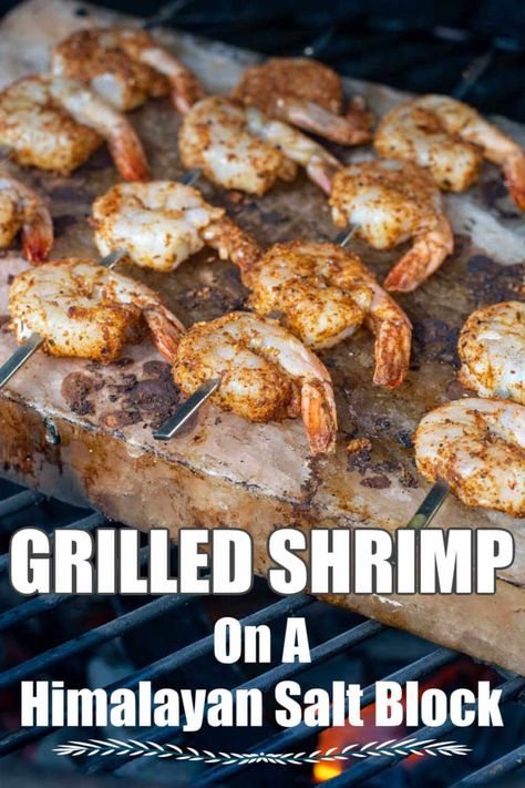 Learn how to grill shrimp on a Himalayan Salt Block and serve an amazing tequila lime sauce that is out of this world!  You'll spend most of the time on this recipe waiting on the salt block to heat up, but it will be worth it! via @kitchen laughter Himalayan Salt Block Recipes Grilling, Tequila Lime Sauce, Himalayan Salt Block Recipes, Salt Block Grilling, Salt Block Recipes, Himalayan Salt Block Cooking, Grill Shrimp, Tequila Lime Shrimp, Salt Block Cooking