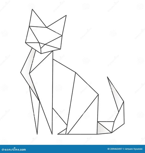 Cat Stylized Triangle Polygonal Model. Contour for Tattoo, Logo, Emblem and Design Element. Hand Drawn Sketch of a Cat Stock Vector - Illustration of logo, shape: 209463497 Combination Of Shapes Drawing, Cat Geometric Art, Geometric Shapes Drawing Art, Shape Element Of Design, Shape Element Of Art Drawings, Elements Of Design Shape Drawings, Shape Element Of Art, Parallelogram Art, Polygon Art Geometry