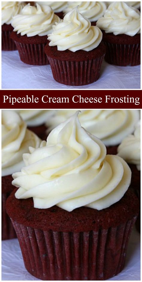 Piping Cream Cheese Icing, Piping Cream Cheese Frosting, Pipable Cream Cheese Frosting, Pipeable Cream Cheese Frosting, Thick Cream Cheese Frosting, Wedding Pastries, Delicious Discoveries, Cookies And Cream Frosting, Cream Cheese Frosting Easy