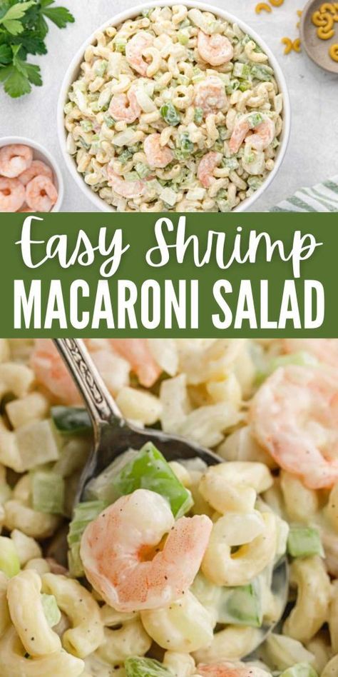 Mini Shrimp Salad, Shrimp And Pea Salad, Simple Shrimp Salad, Macaroni And Shrimp Salad Recipes, Macaroni And Shrimp Salad, Shrimp Pasta Salad Recipes With Mayo, Shrimp Macaroni Salad Recipe, Easy Shrimp Salad Recipe, Shrimp Pasta Salad Recipes Cold