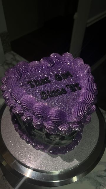 24th Birthday Cake Heart, Sweet 16 Cakes Purple And Silver, Purple Heart Cakes Birthday, Chocolate Bday Cake Ideas, Purple Disco Birthday Cake, Purple Glitter Cake Birthday, Black And Purple Heart Cake, Sweet 16 Birthday Cakes Purple, Heart Cake With Picture