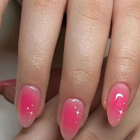 📍Magnolia, Texas Nail Artist 77354 on Instagram: "💓 aura sparkle nails  @apresnailofficial short almond  Using fluorescent pink acrylic airbrush paint  . . . . . . . . . #nails #nailart #auranails #pinknails #airbrushnails #gelx #gelxnails #magnolianails #magnolianailtech #conroenails #conroenailtech #thewoodlandsnails #thewoodlandsnailtech"