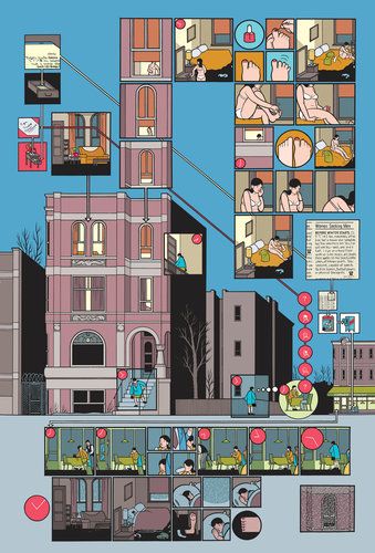 A good example of the fantastic level of layout and detail in Chris Ware's work. Graphic Novel Layout, Chris Ware, Robert Crumb, Comic Book Layout, Comic Layout, Bd Comics, Marvel Girls, Book Layout, Comic Panels