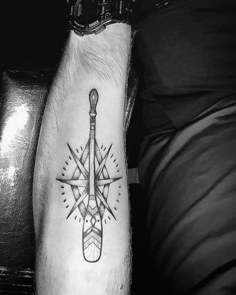 30 Paddle Tattoo Ideas For Men - Rowing Designs Sloth Tattoo, Boat Tattoo, Tattoo Ideas Males, Camping Pics, Female Tattoo, Small Tattoos For Guys, Eye Tattoo, Arm Tattoos For Guys, Tattoo Art Drawings