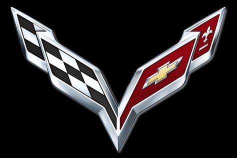 Although the big reveal won't officially happen until July 18, Chevrolet is making more details available a... Corvette Logo, Sports Car Logos, 2014 Corvette Stingray, 1969 Corvette, 2014 Corvette, Cross Flag, Corvette Zr1, Classic Corvette, Corvette C7