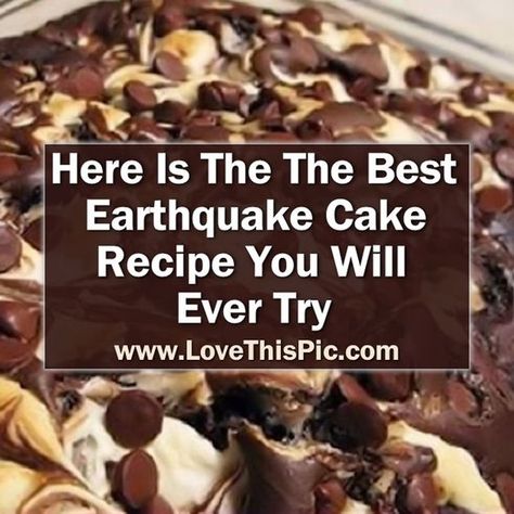 Earth Quake Cake Recipes, German Chocolate Earthquake Cake, Cake Recipes Using Box Cake Mixes Chocolate, Earthquake Cake Recipe German Chocolate, Earth Quake Cake, Earthquake Cake Recipe, Everything Cake, Earthquake Cake Recipes, Earthquake Cake