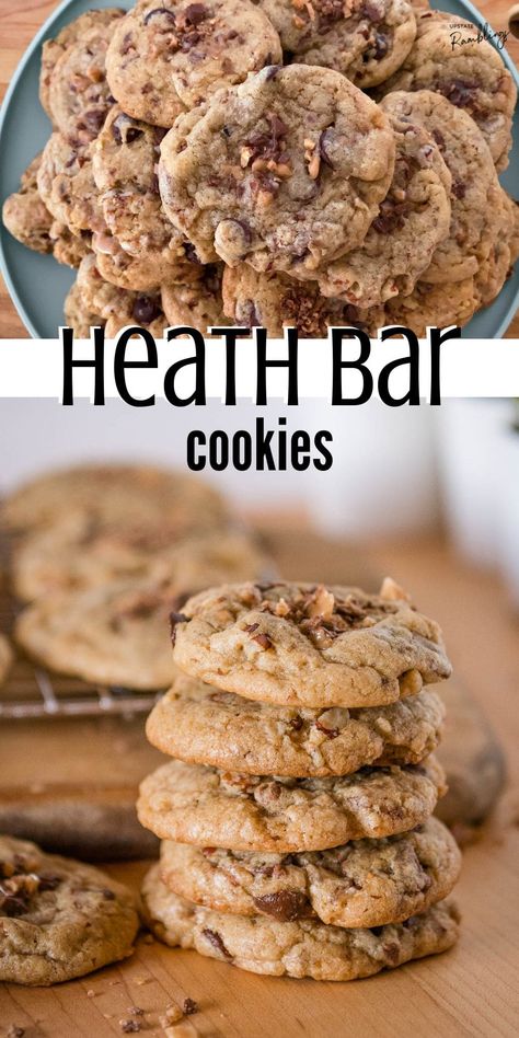 Oatmeal Heath Bar Cookies, Pie, Cookies With Heath Bar Bits, Recipes With Heath Bar Bits, Best Toffee Cookies, Almond Toffee Cookies, Heath Bar Pieces Recipes, Heath Bits Cookies Toffee Bars, Heath Chip Cookies Toffee Bits