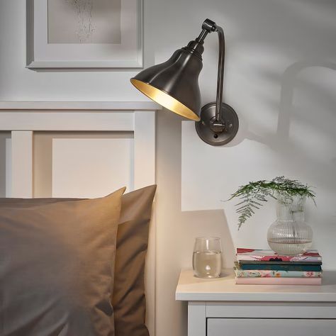 A living room with that welcoming farmhouse feeling - IKEA Ikea Wall Lamp, Bedside Wall Lamps, Ikea Wall, Lamp Wire, Bedside Wall Lights, Wall Lights Bedroom, Traditional Living, Bedside Lighting, Wall Mounted Light