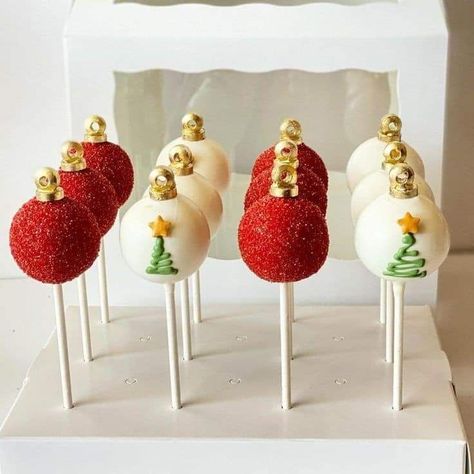 Christmas Ornament Cake Pops, Christmas Theme Cake Pops, Ornament Cake Pops, Christmas Themed Cake Pops, Christmas Theme Treats, Christmas Cakepop Ideas, Christmas Themed Party Food, Christmas Themed Treats, Christmas Theme Desserts