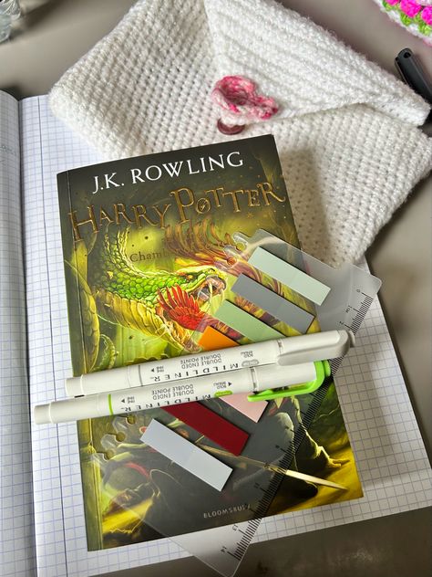 #book #books #harrypotter #harrypotterbooks #annotating #annotation #booklover #bookreader #green #gold #orange #yellow #red #highlighter #pen #pens #highlighters Chamber Of Secrets, Highlighter Pen, Harry Potter Books, Book Reader, Gold Orange, Green Gold, Orange Yellow, Highlighter, Book Lovers