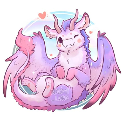 Naomi Lord Art, Naomi Lord, Cute Dragon Drawing, Cute Dragon, Art Mignon, Cute Kawaii Animals, Art Kawaii, Mythical Animal, Cute Fantasy Creatures