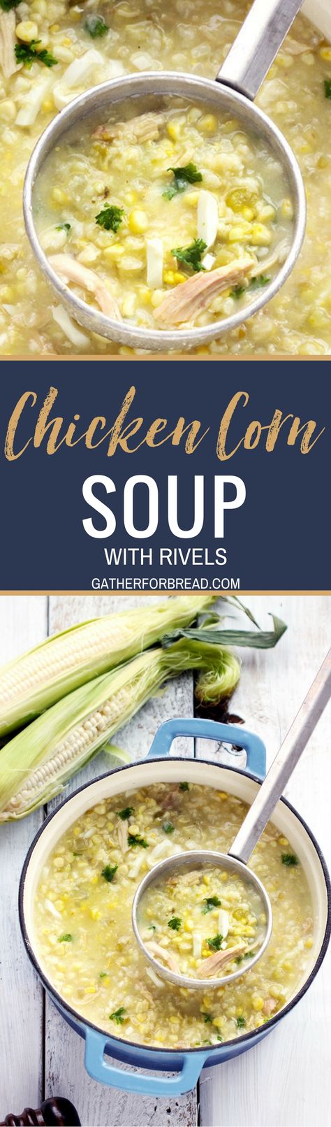 Chicken Corn Soup with Rivels Essen, Dutch Chicken Corn Soup, Chicken Corn Soup, Corn Soup Recipes, Chicken Corn, Hard Cooked Eggs, Corn Soup, Homemade Dough, Cooking For A Crowd