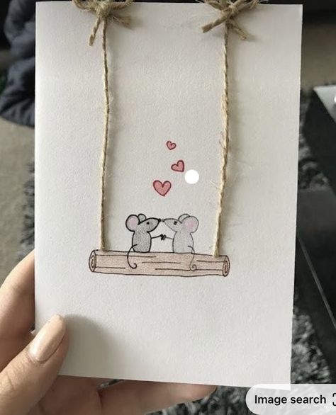 Couples Journal, Cute Mice, Anniversary Cards Handmade, Birthday Card Drawing, Birthday Gifts For Boyfriend Diy, Diy Birthday Gifts For Friends, Creative Christmas Gifts, Valentine Cards Handmade, Birthday Cards For Boyfriend