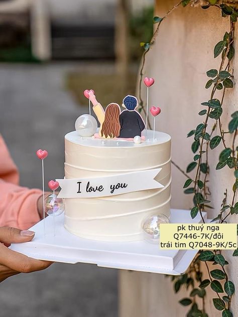 Love Cakes Romantic, Romantic Birthday Cake For Hubby, Cake For Couple Birthday, Mini Cake For Anniversary, 26 Birthday Cake For Women, Cake For Boyfriend Birthday Love, Birthday Cake For Fiance Male, Gift Cake Ideas, Love Cake Design Heart