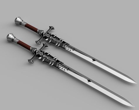 Meteor's Viper Dual Swords Dual Swords Design, Anime Swords, Dual Swords, Beach Beer, Beer Top, Close Combat, Tall Bed, Trophies And Medals, Fantasy Props