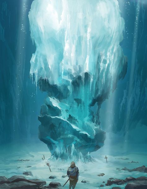 Ice Wall Anime Lifestyle, Ice Cave, New Fantasy, Fantasy Setting, Lana Del Ray, Matte Painting, Fantasy Concept Art, Environment Design, Environment Concept Art