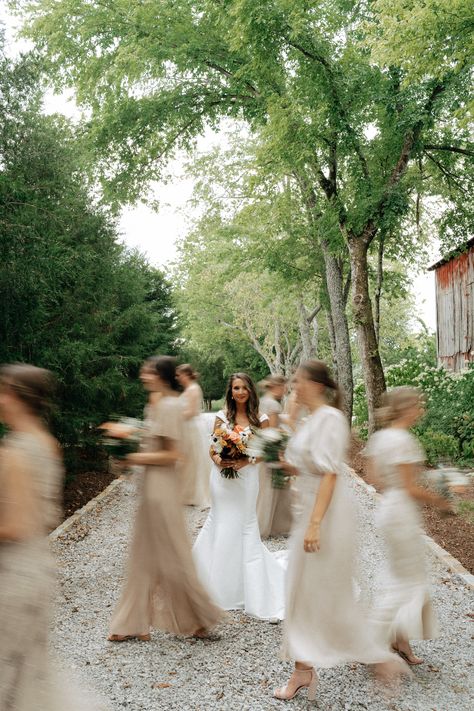 Wedding Photo Ideas 5 Bridesmaids, Bridal Entourage Photoshoot Ideas, Slow Shutter Couple Photography, Bridesmaid Outdoor Wedding, Slow Shutter Wedding Photography, Bridemaids Photoshoot With Bride, Wedding Photo Ideas With Bridesmaids, Bridesmaids Photoshoot Ideas, Bridemaids Photoshoot Group Shots