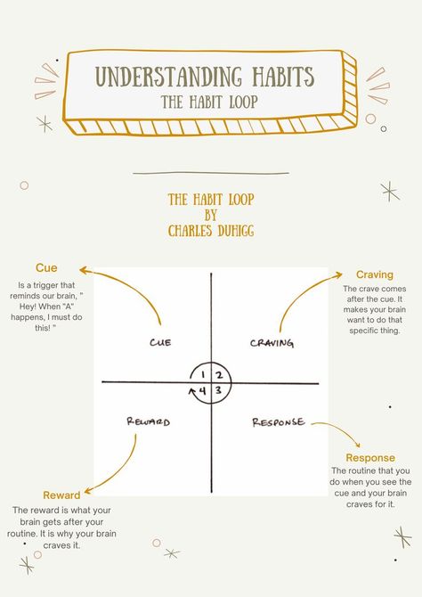 To form better habits or break bad habits, we must first understand how habits work. Here is the habit loop by Charles Duhigg. Bad Habits Quotes, Habit Loop, Break Habits, Charles Duhigg, Break A Habit, Habit Quotes, Better Habits, Change Is Hard, Break Bad Habits