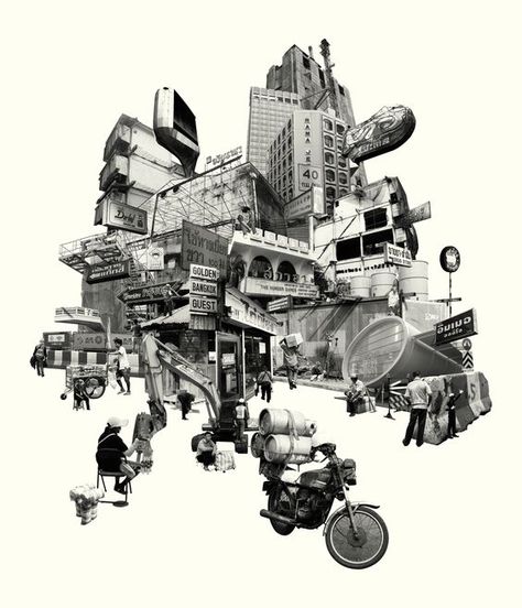 Photomontage Architecture, Collage Architecture, City Collage, Collage Inspiration, Collage Drawing, Architecture Collage, Architecture Graphics, Montage Photo, Diagram Architecture