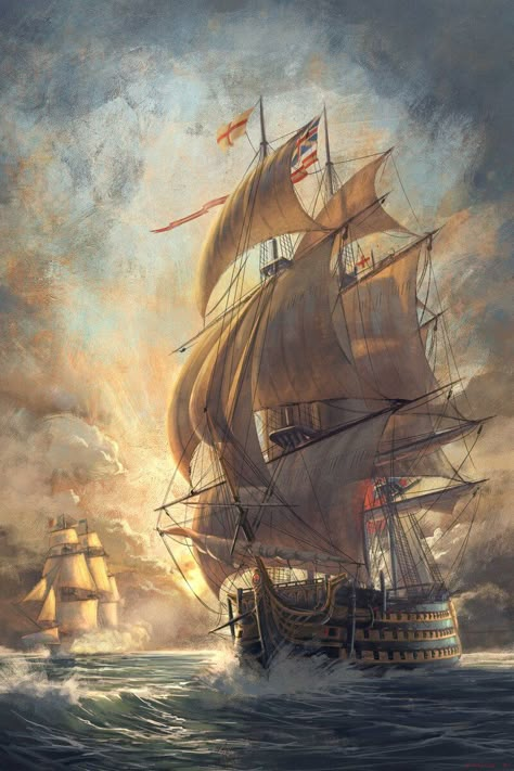 Pirate Ship Art, Sail Ships, Navi A Vela, Sailing Art, Old Sailing Ships, Age Of Sail, Hms Victory, Maritime Art, Pirate Ships