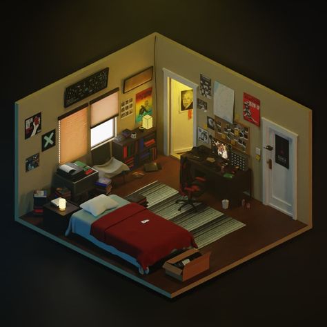 Bedroom spiderman #amazing spiderman 3ddesign Peter Parker Room, Ikea Showroom, Spiderman Bedroom, Peter Parker Andrew Garfield, Spiderman Room, Peter Spiderman, The Amazing Spiderman, Blender Models, Man Room