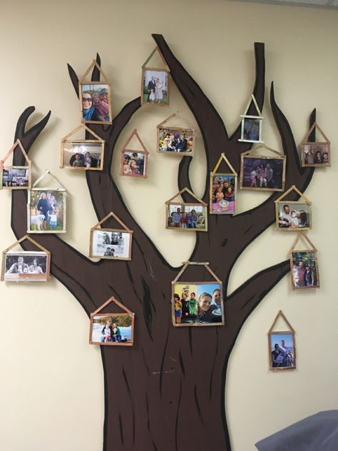 Family Tree Bulletin Board, Classroom Family Tree, Family Tree Activity, Family Crafts Preschool, Displaying Family Pictures, Decorations For Table, Family Activities Preschool, Family Tree Craft, Preschool Family