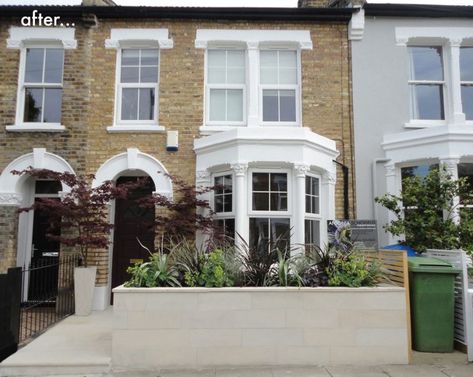 New garden design Front Victorian Terrace, Raised Front Garden, Small Terrace Front Garden, Rendered Front Garden Walls, 1930s House Front Garden, Victorian House Front Garden, London Front Garden, Victorian Terrace House Front Garden, Terrace Front Garden