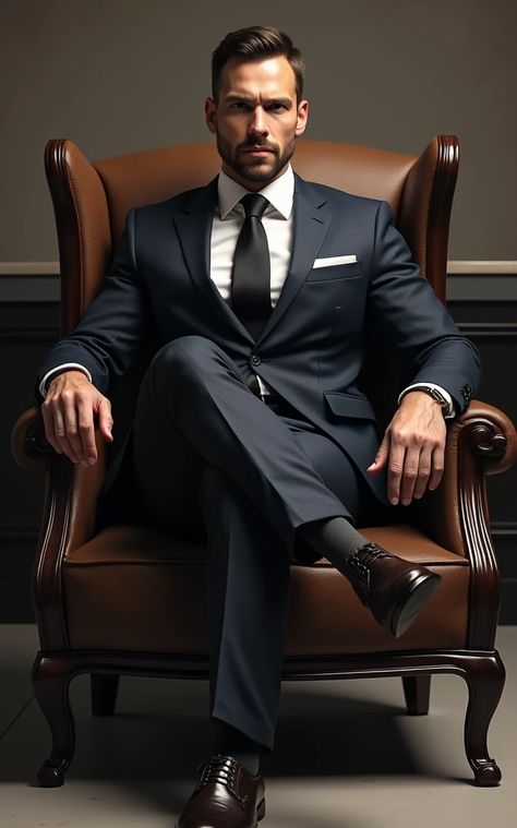 Chair Poses For Men, Ceo Picture Ideas, James Bond Photoshoot Ideas, Male Suit Photoshoot, Business Poses Men, Office Photoshoot Ideas Men, Men’s Headshots Business, Corporate Headshots Male, Dramatic Headshots