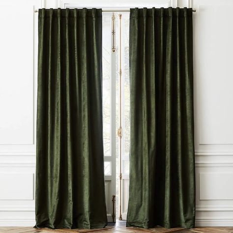 And Just Like That home decor inspiration interiors shopping Long Curtains Living Room, Rideaux Boho, Unique Window Treatments, Balcony Curtains, Extra Long Curtains, Green Duvet Cover, Unique Curtains, Velvet Drapes, Living Room Door