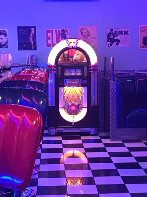 80s Jukebox Aesthetic, Neon Diner Aesthetic, Retro Jukebox Aesthetic, 80s Basement Aesthetic, 50s Asthetic, Jukebox Aesthetic, 80s Nightclub, House Party Aesthetic, 80s Aesthetic Wallpaper