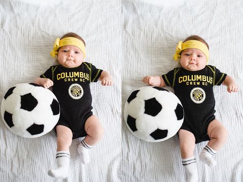 growgardnergrow- baby and soccer - columbus crew baby - Columbus Crew Sc, Boy Pics, Soccer Baby, Monthly Baby Pictures, Soccer Theme, Columbus Crew, Baby Boy Pictures, Western Party, Monthly Baby