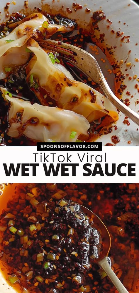 Add a flavorful kick to your meals with Wet Wet Sauce - It's so delicious, you'll want to make it again and again! #TikTokViralRecipes #trendyrecipe #sauce Wetwet Sauce, Wet Wet Sauce All Recipes, Vietnamese Sauce For Noodles, Xo Sauce Dishes, Chili Dumpling Sauce, Wet Wet Sauce Recipe, Chinese Sauces Recipes Easy, Asian Sauces Recipes, Bao Sauce