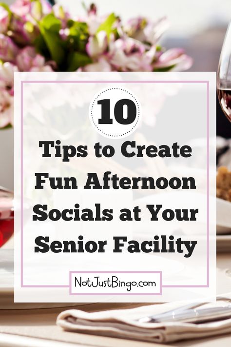 Try to liven up your senior center in the afternoon with a few fun afternoon socials. We’ve shared a few guidelines for you to follow that will help make your afternoons more entertaining for assisted living residents. #afternoonsocial #seniorsocials Bingo Gifts For Seniors, Activities For March Seniors, Senior Center Activities Ideas, Games For Senior Citizens, Senior Workout, Assisted Living Activities, Senior Center Activities, Senior Citizen Activities, Activities Director