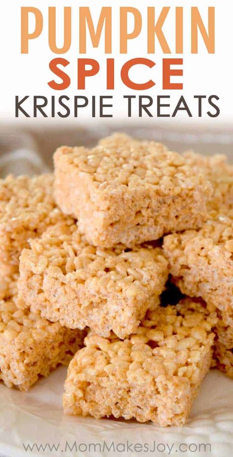 Pumpkin Spice Rice Krispie Treats, Spiced Rice, Krispie Treats Recipe, Cereal Treats, Rice Krispy, Rice Crispy Treats, Pumpkin Flavor, Crispy Treats, Rice Krispie Treats