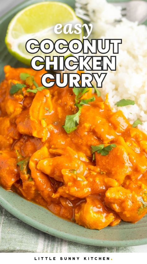 Essen, Coconut Chicken Stew, Coco Van Chicken, Chicken With Coconut Milk Recipes, Easy Coconut Chicken, Coconut Curry Chicken Recipes, Coconut Curry Recipes, Coconut Milk Chicken, Curried Chicken