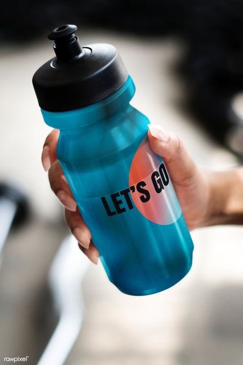 Hand holding a blue water bottle mockup | premium image by rawpixel.com / Teddy Rawpixel Water Bottle Mockup, Female Personal Trainer, Blue Water Bottle, Red Boxing Gloves, Cycling Water Bottle, Gym Water Bottle, Pink Filter, Maternity Photography Couples, Cycling Photography