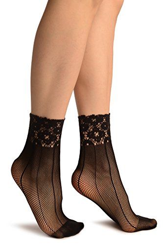 Black Pinstriped Mesh Socks Ankle High - Socks LissKiss Ankle High Socks, Pretty Socks, Socks Ankle, Mesh Socks, Sock Outfits, Sheer Socks, Stylish Socks, Ankle Socks Women, Socks And Heels