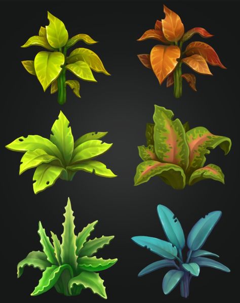 ArtStation - game assets Foliage Concept Art, Stylized Game Art, Isometric Plants, Plants Concept Art, Game Assets Concept Art, Stylized Environment Concept Art, Plant Concept Art, Leaf Digital Art, Stylized Plants