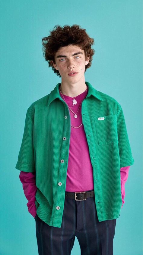 Bright Button Up Shirt, Colorful Men’s Outfits, Bright Mens Fashion, Mens Colorful Fashion, Bright Color Men Outfit, Colorful Masculine Outfits, Colorful Male Outfits, Colorful Masc Outfits, Colorful Fashion Men